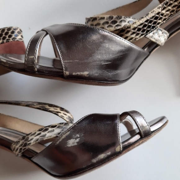 Jimmy Choo Snakeskin Suede Heels - Picture 4 of 7